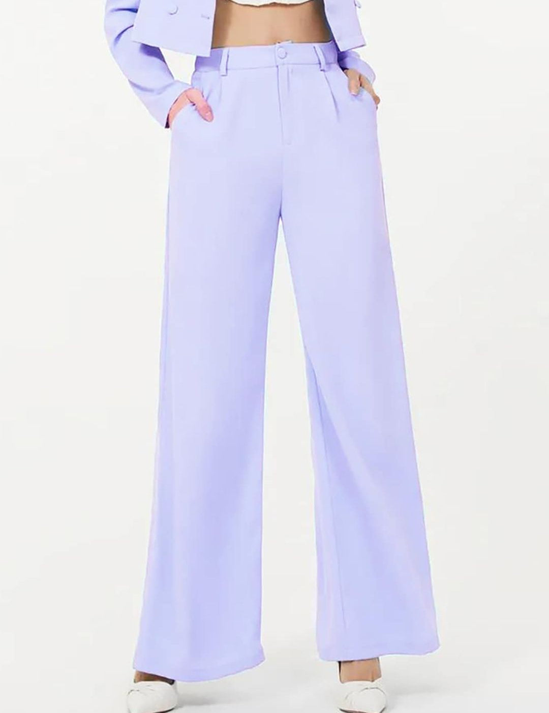 KOTTY Basics Women Relaxed Straight Leg Straight Fit High-Rise Easy Wash Pleated Trousers