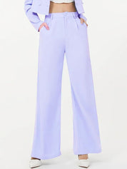 KOTTY Basics Women Relaxed Straight Leg Straight Fit High-Rise Easy Wash Pleated Trousers