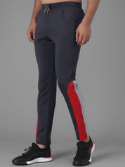 Kitty Men Navy Blue & Solid Straight-Fit Track Pants