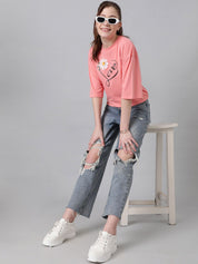 KOTTY Basics Typography Printed Oversized T-shirt