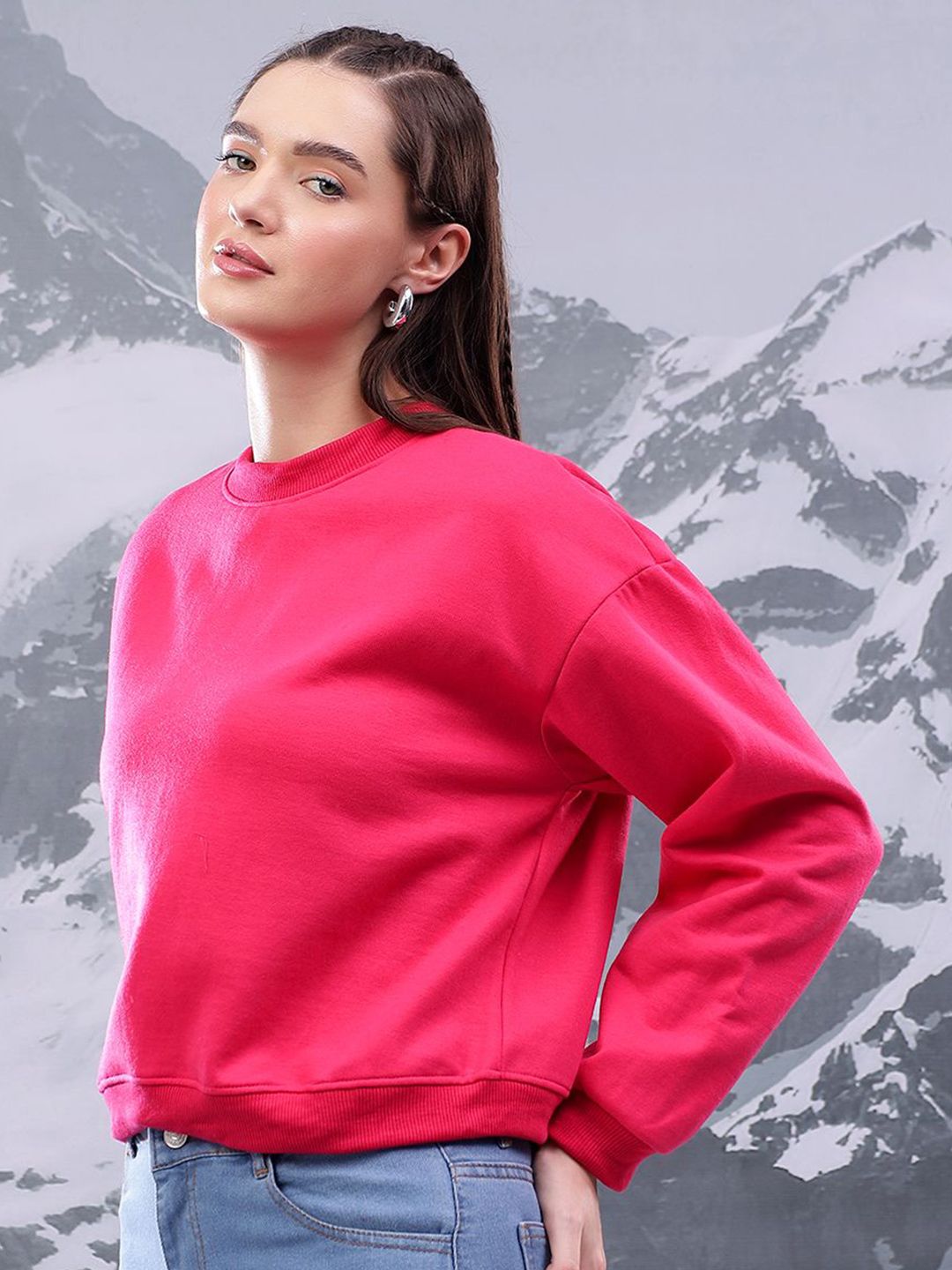 Kotty Women Round Neck Long Sleeves Sweatshirt