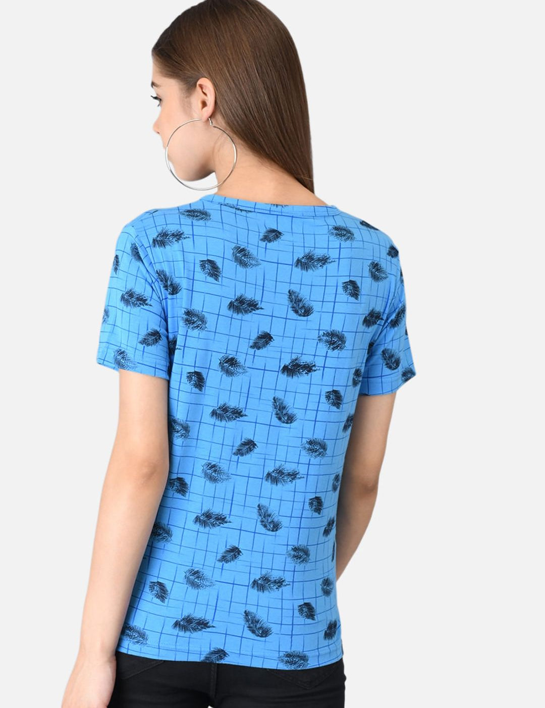 Kotty Women Pack of 2 Yellow & Blue Printed Round Neck T-shirts