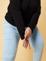 Kotty Plus Size Round Neck Fleece Sweatshirt