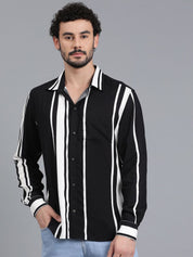 Kotty Men Vertical Striped Casual Shirt