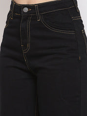 Kotty Women Black Flared High-Rise Jeans