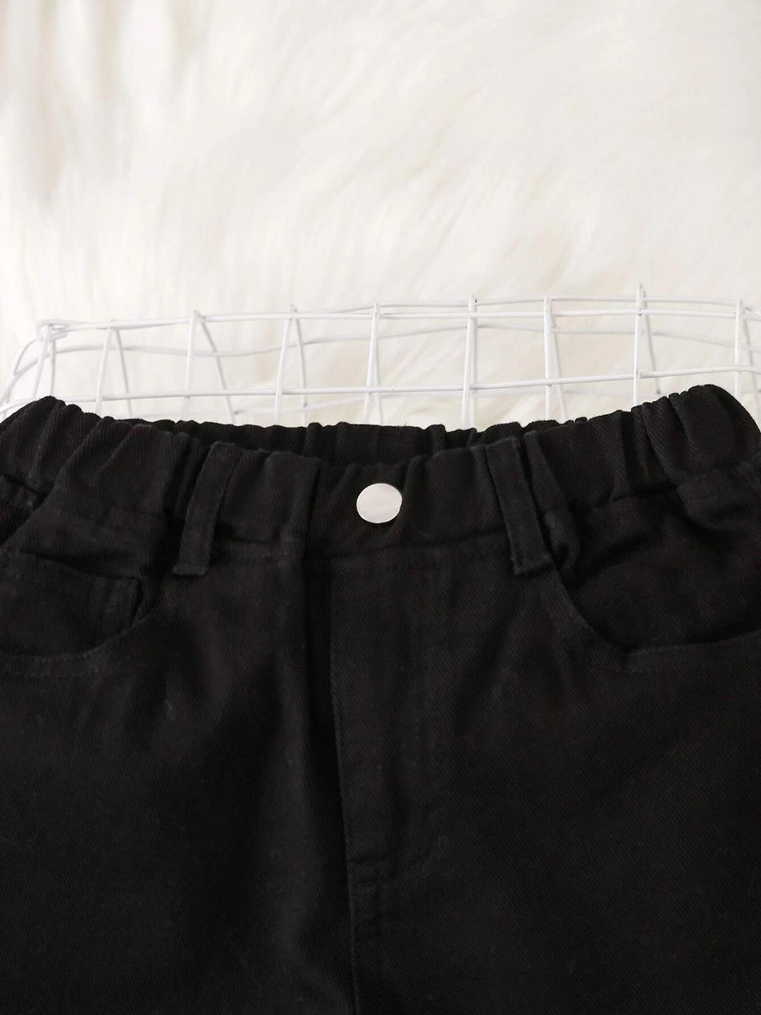 Kotty Girls Jean Fit Mid-Rise Stretchable Wide Leg  Jeans