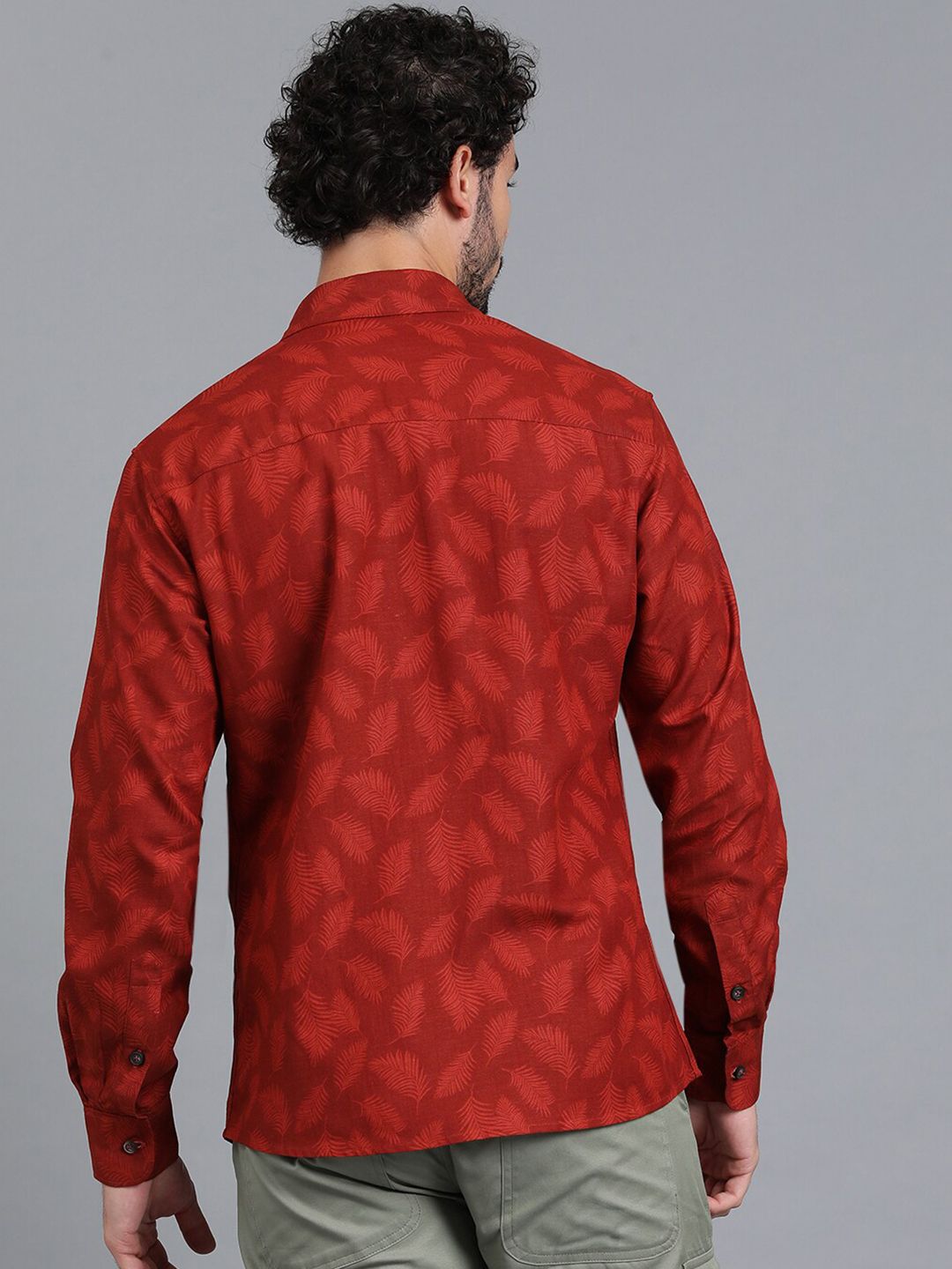 Kotty Men Spread Collar Tropical Printed Casual Shirt