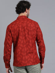 Kotty Men Spread Collar Tropical Printed Casual Shirt