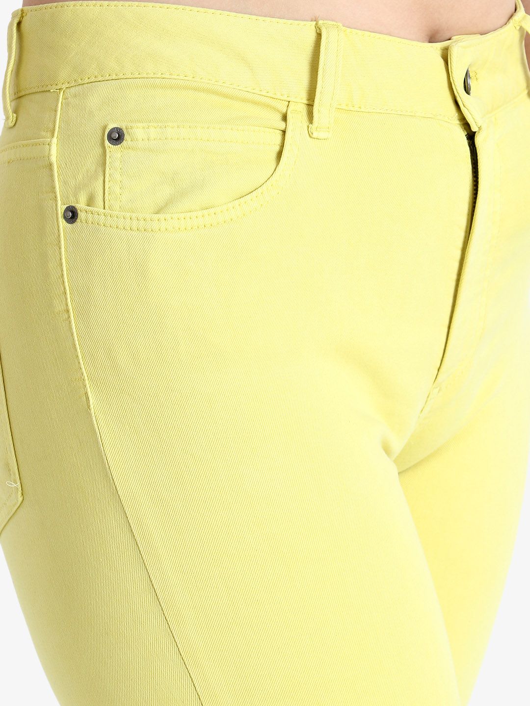 Kotty Women Yellow Skinny Fit High-Rise Clean Look Stretchable Jeans