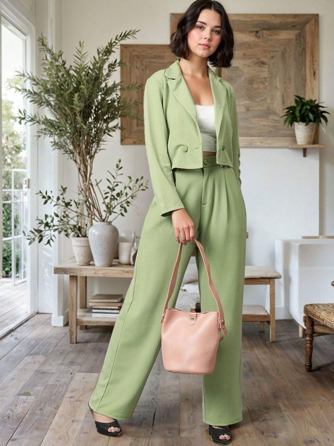 Kotty Lapel Collar Long Sleeves Coat With Trouser 