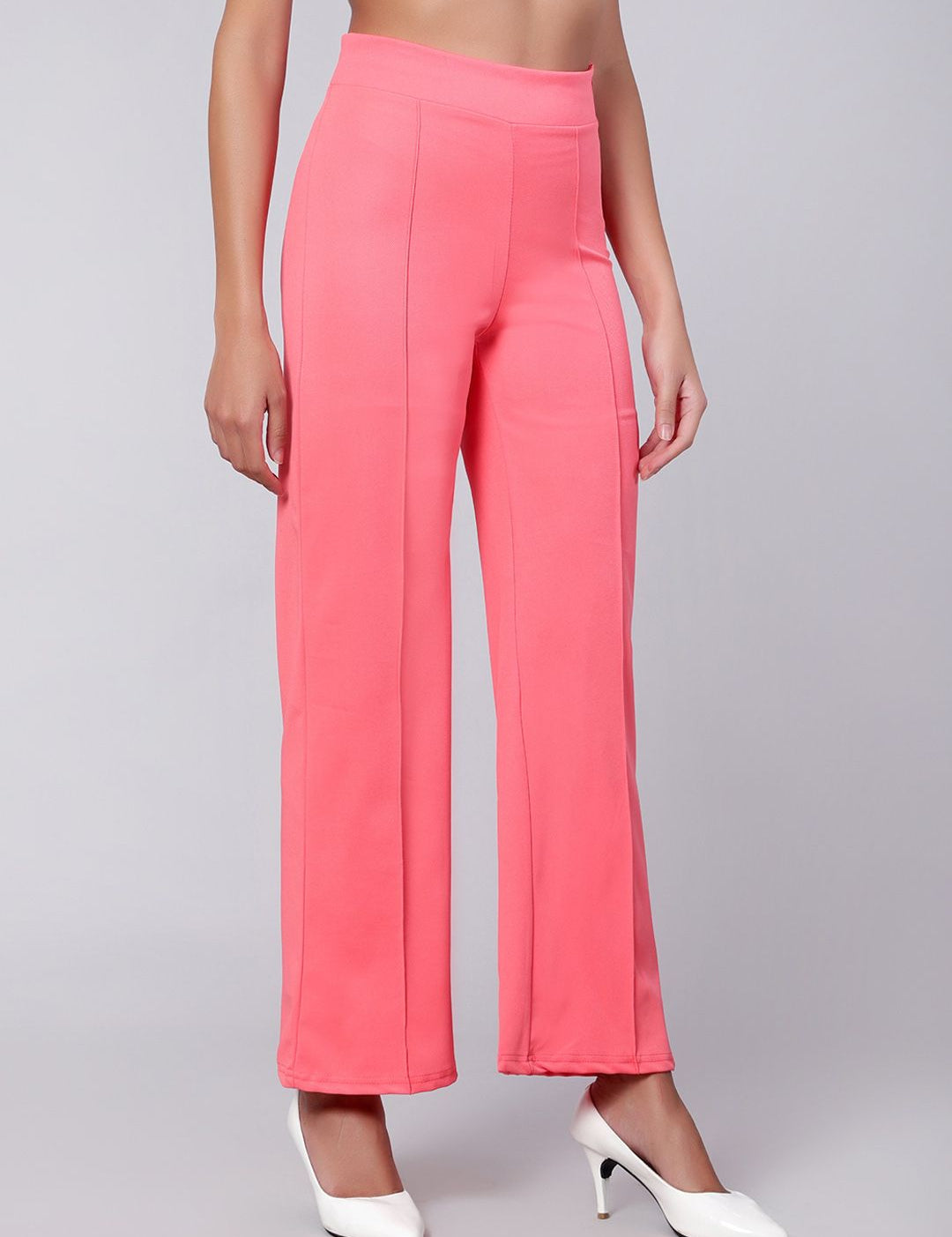 Kotty Women Pack Of 2 Straight Fit High-Rise Easy Wash Trousers