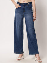 Kotty Women Blue Jean Straight Fit Low-Rise Light Fade Stretchable Jeans