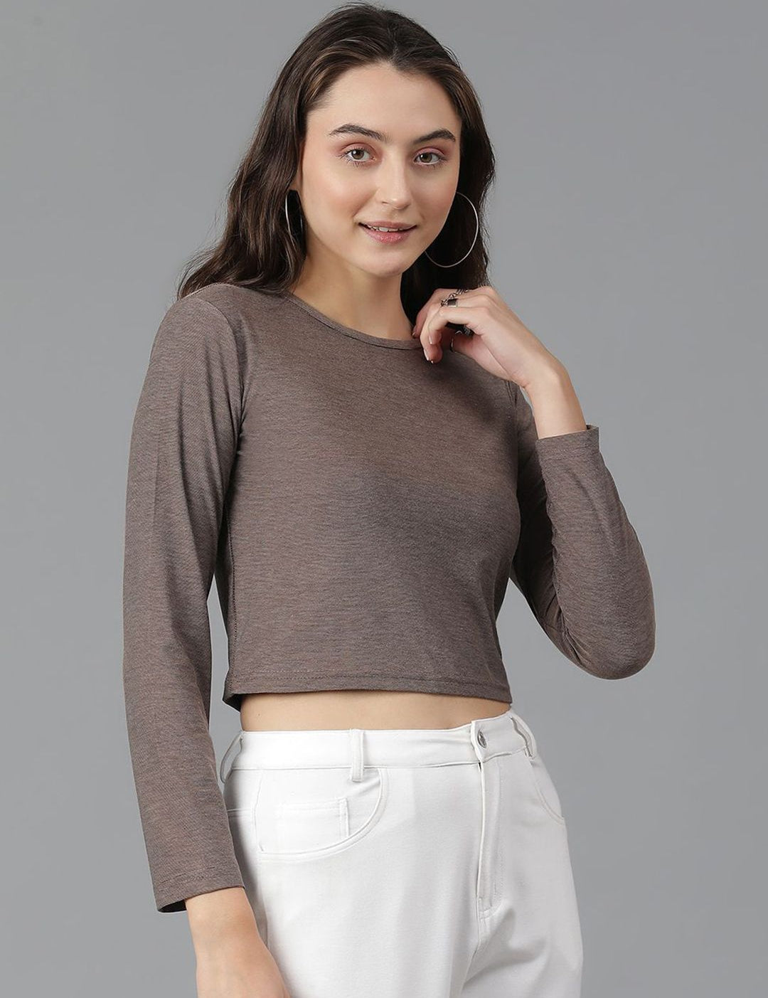 Kotty Round Neck Cotton Slim Fit T-shirt