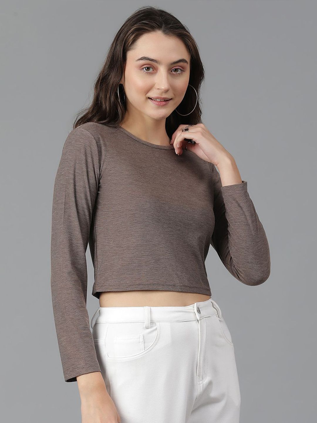 Kotty Round Neck Cotton Slim Fit T-shirt