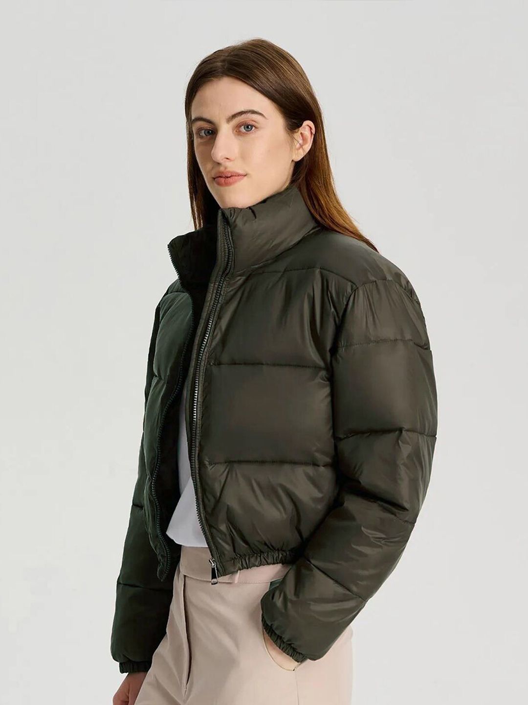 Kotty Stand Collar Crop Puffer Jacket