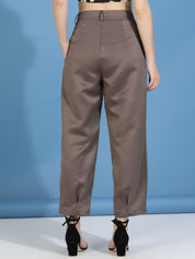 Kotty Women Relaxed High-Rise Easy Wash Pleated Peg Trousers