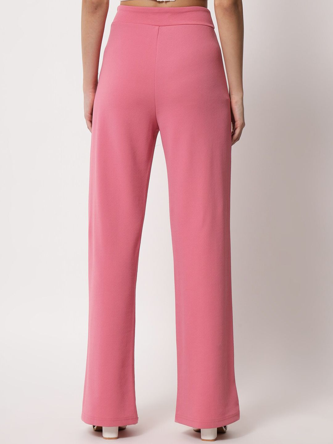 Kotty Women Relaxed Straight Leg Straight Fit High-Rise Easy Wash Parallel Trousers