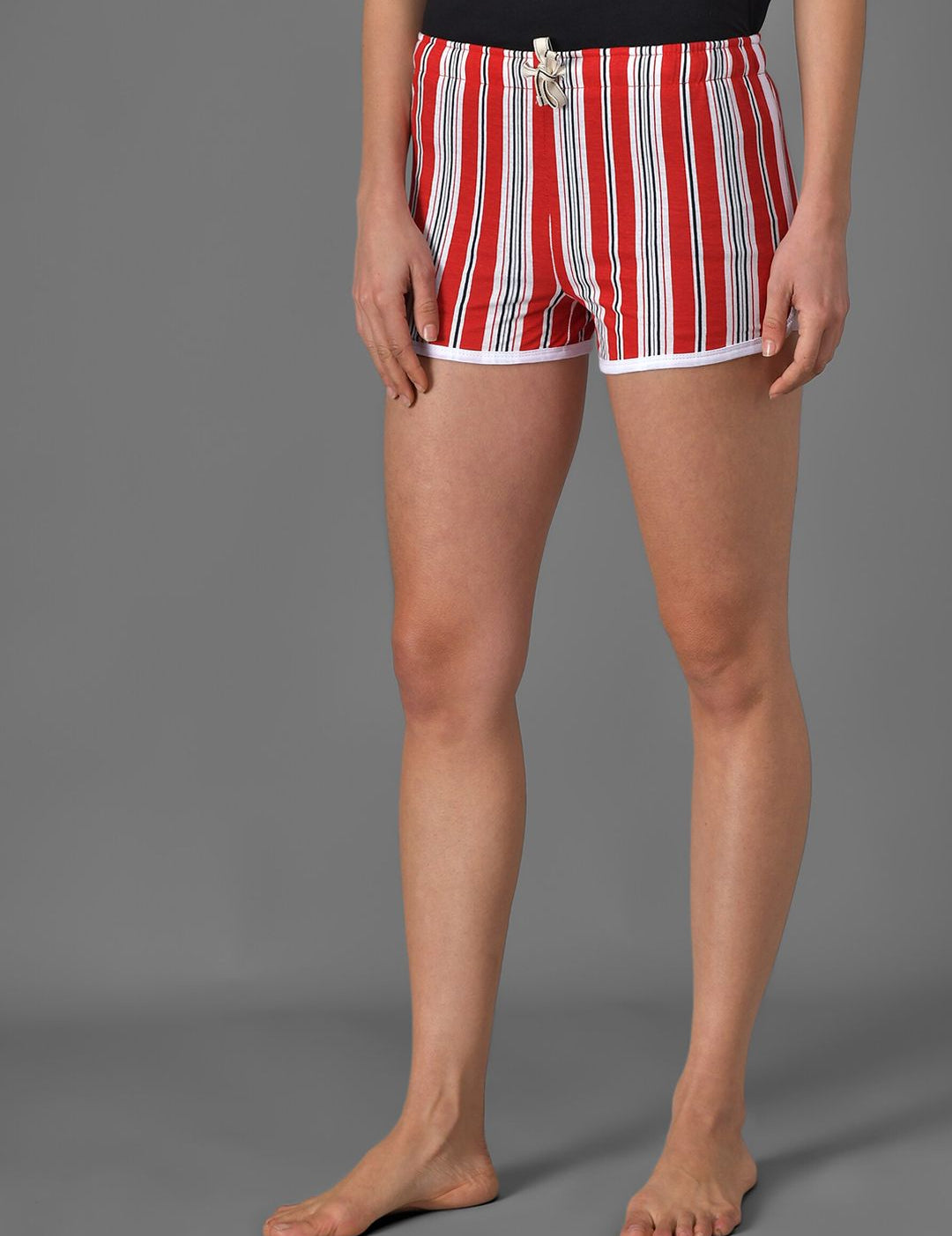 Kotty Women Striped Slim Fit Low-Rise Running Hot Pants with Technology Shorts