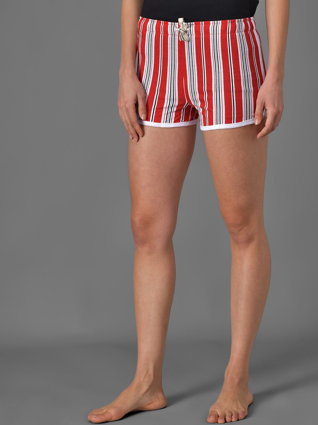 Kotty Women Striped Slim Fit Low-Rise Running Hot Pants with Technology Shorts