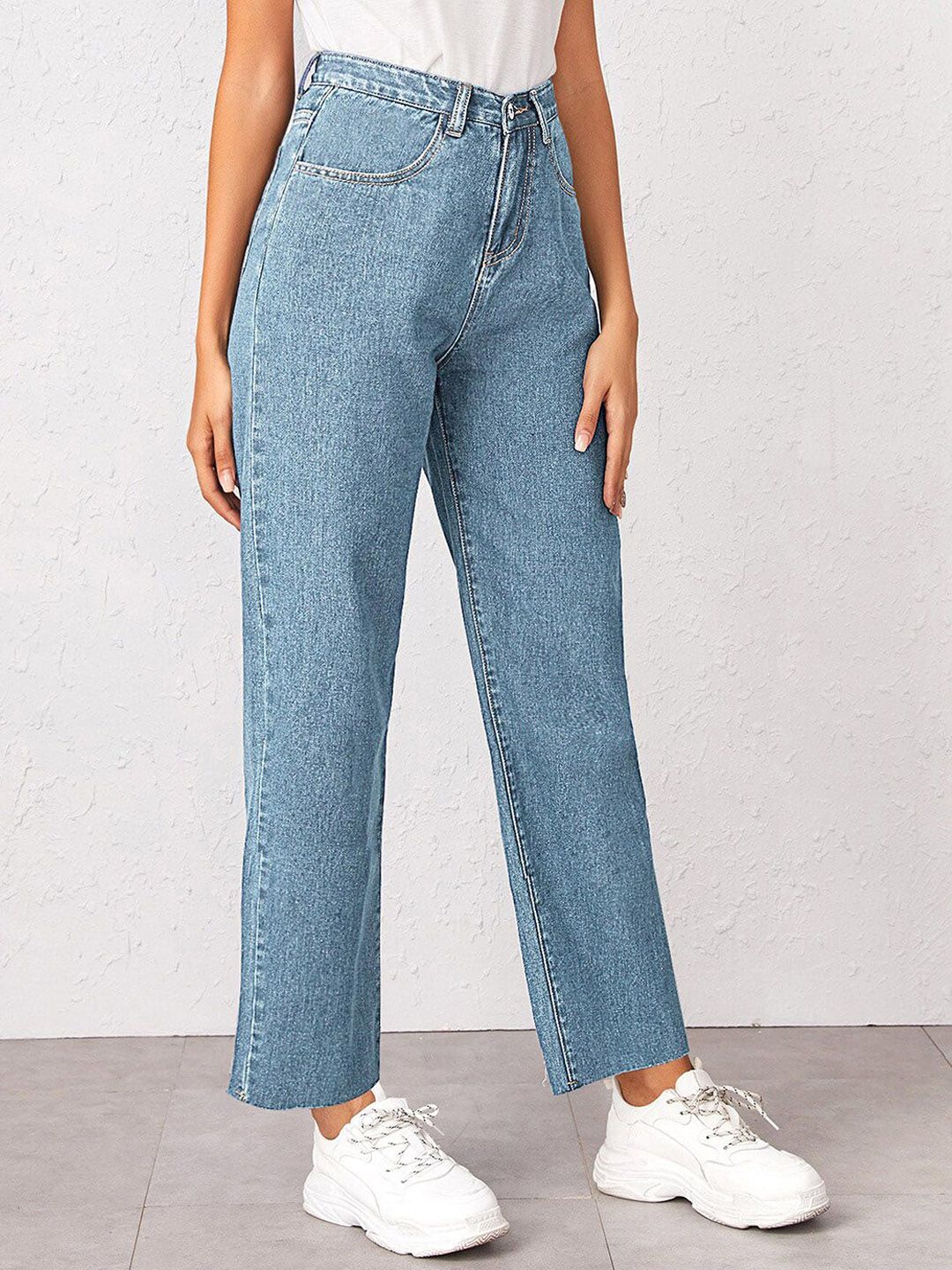 Kotty Women Straight Fit High-Rise Light Shade Stretchable Cotton Lycra Blend Jeans