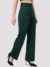KOTTY BIZwear Women Relaxed Straight Leg Straight Fit High-Rise Easy Wash Trousers