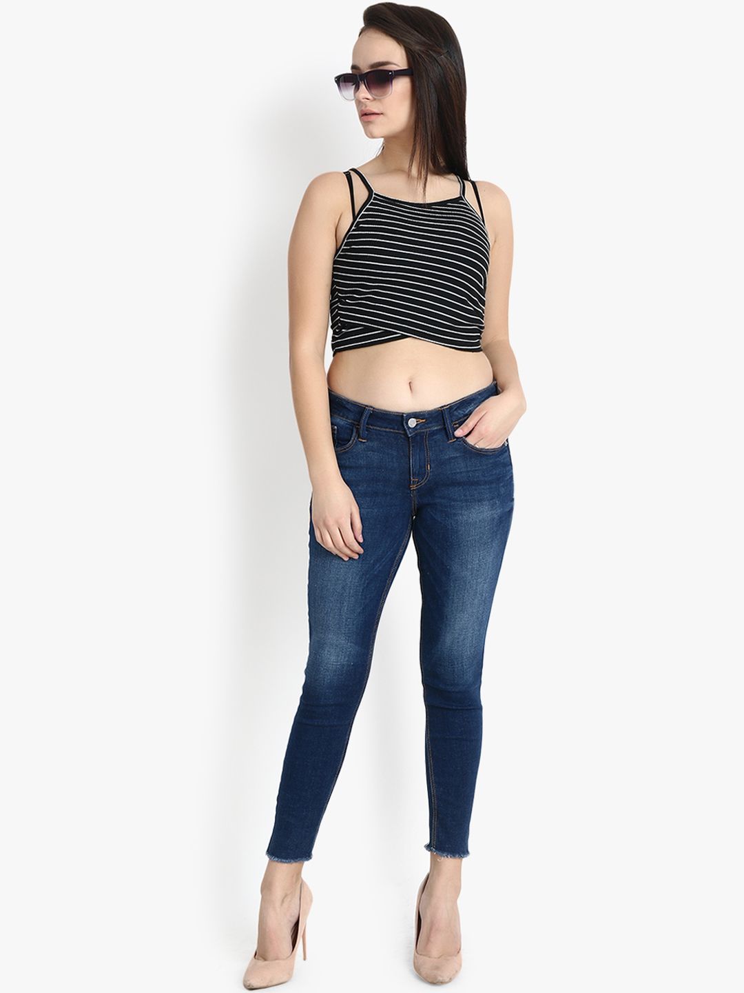 Kotty Women Blue Skinny Fit Mid-Rise Clean Look Jeans