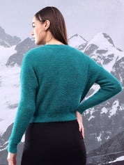 Kotty Women Ribbed Cotton Crop Cardigan