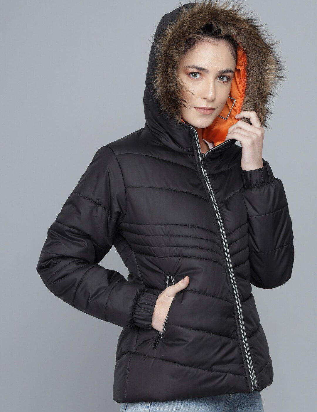 Kotty Women Black Lightweight Padded Jacket
