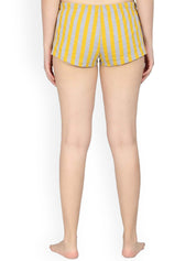 Kotty Women Yellow & Grey Printed Lounge Shorts KTTSLEEPSHORTS233