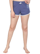 Kotty Women Blue Solid Lounge Shorts KTTSLEEPSHORTS208