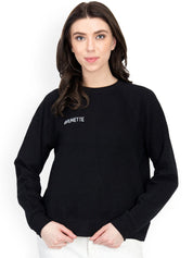 Kotty Women Black Printed Sweatshirt