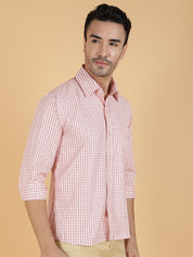 Kotty Men Relaxed Spread Collar Tartan Checked Casual Shirt