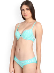 Kotty Women Blue & White Printed Lingerie Set KTTIW127