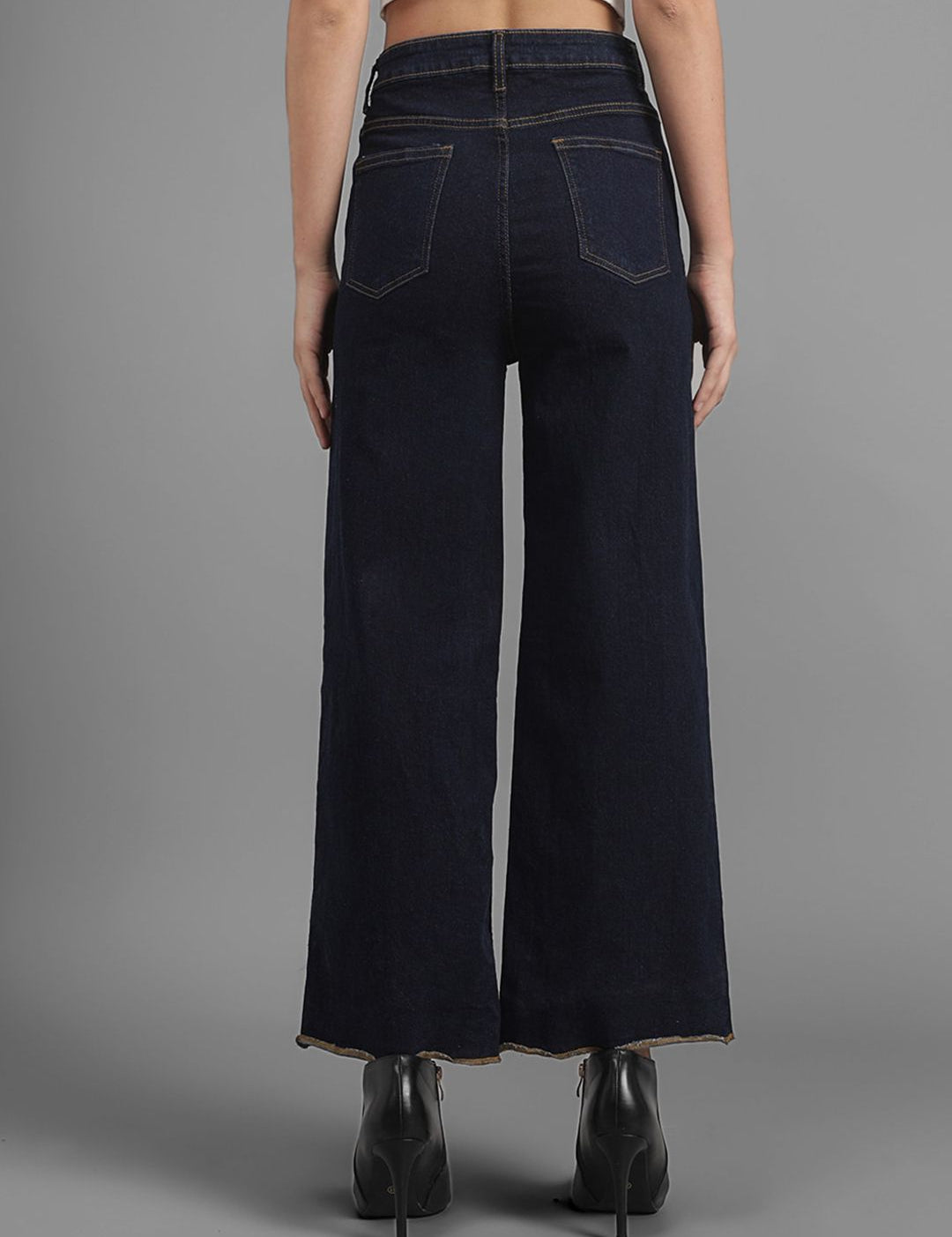 Kotty Women Flared High-Rise Cotton Lycra Stretchable Jeans