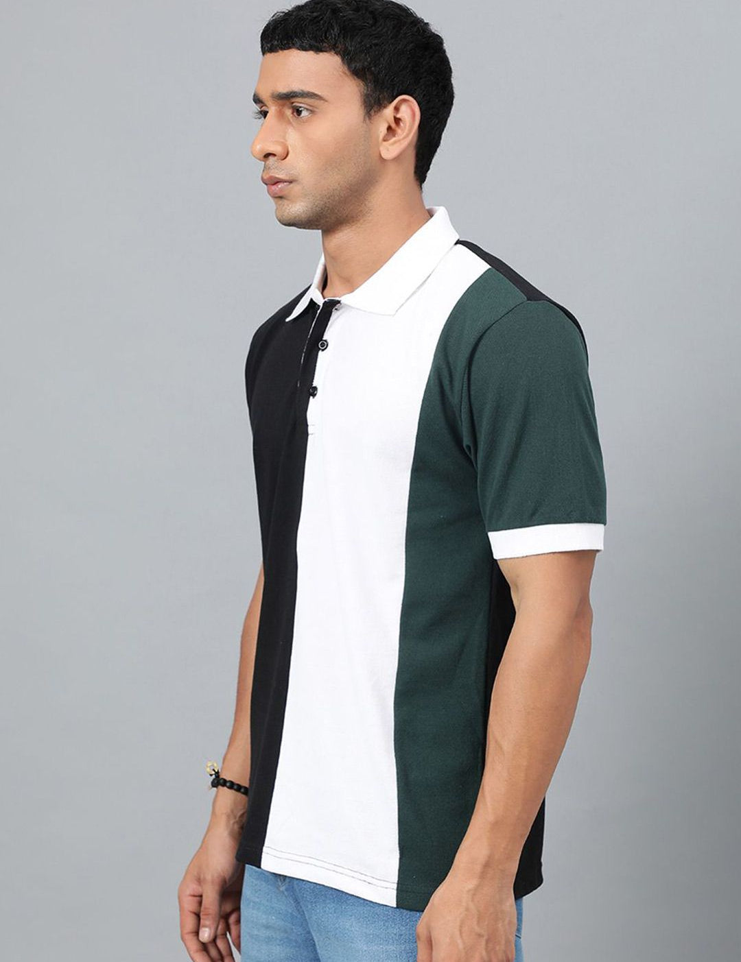 Kotty Men Colourblocked Polo Collar T-shirt