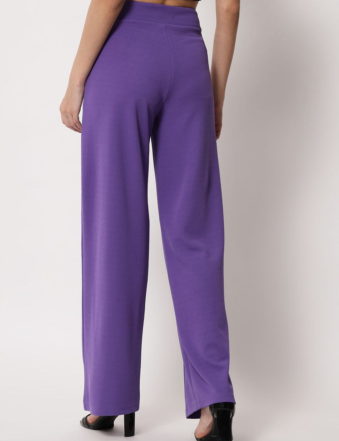 Kotty Women Pack Of 2 Relaxed Straight Leg Fit High-Rise Easy Wash Trousers