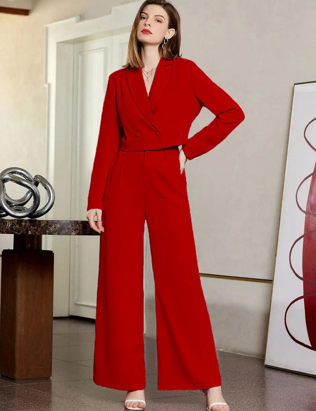 KOTTY BIZwear Women High-Rise Easy Wash Parallel Trousers