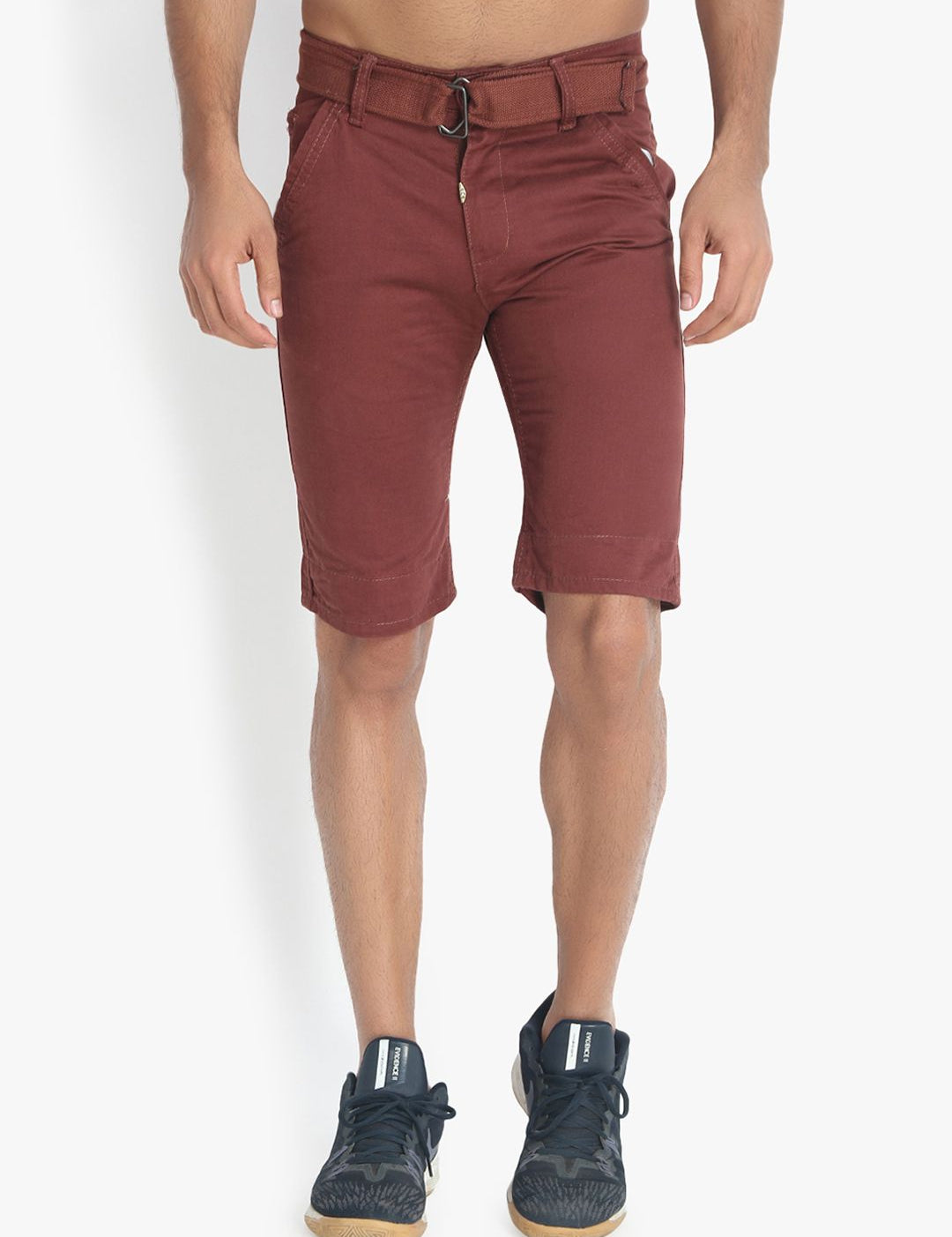 Kotty Men Maroon Solid Regular Fit Regular Shorts