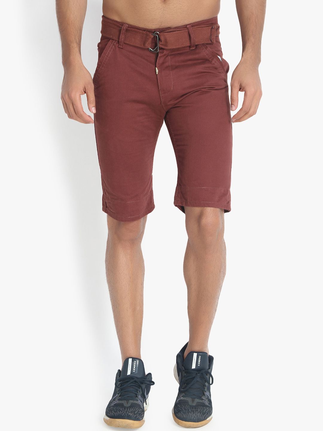 Kotty Men Maroon Solid Regular Fit Regular Shorts
