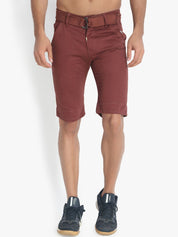 Kotty Men Maroon Solid Regular Fit Regular Shorts
