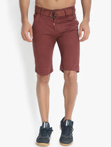 Kotty Men Maroon Solid Regular Fit Regular Shorts