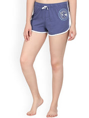 Kotty Women Blue Solid Lounge Shorts KTTSLEEPSHORTS208