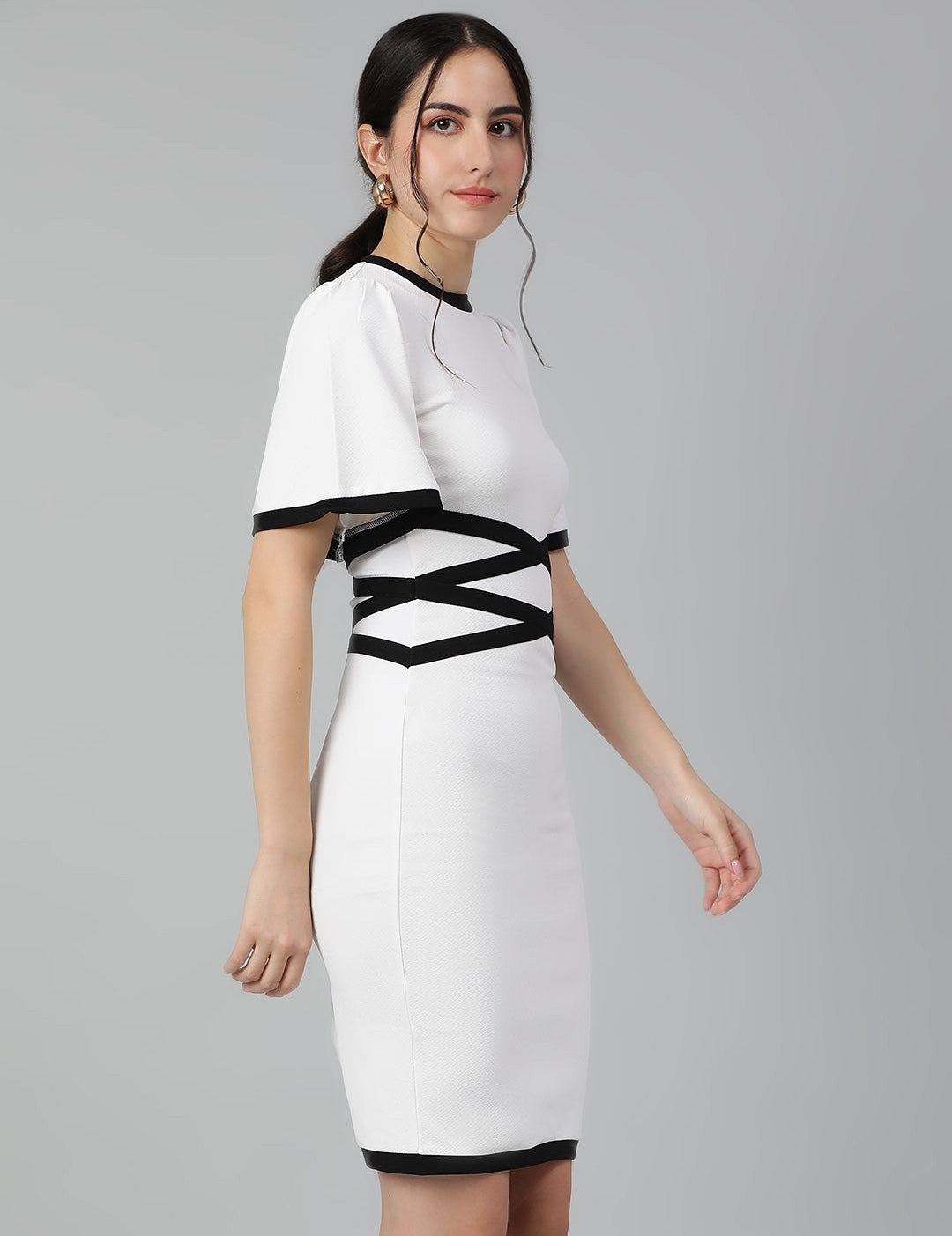 Kotty Flared Sleeves Sheath Dress