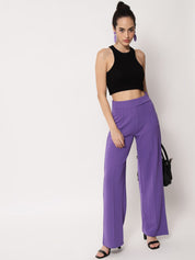 Kotty Women Pack Of 2 Relaxed Straight Leg Fit High-Rise Easy Wash Trousers