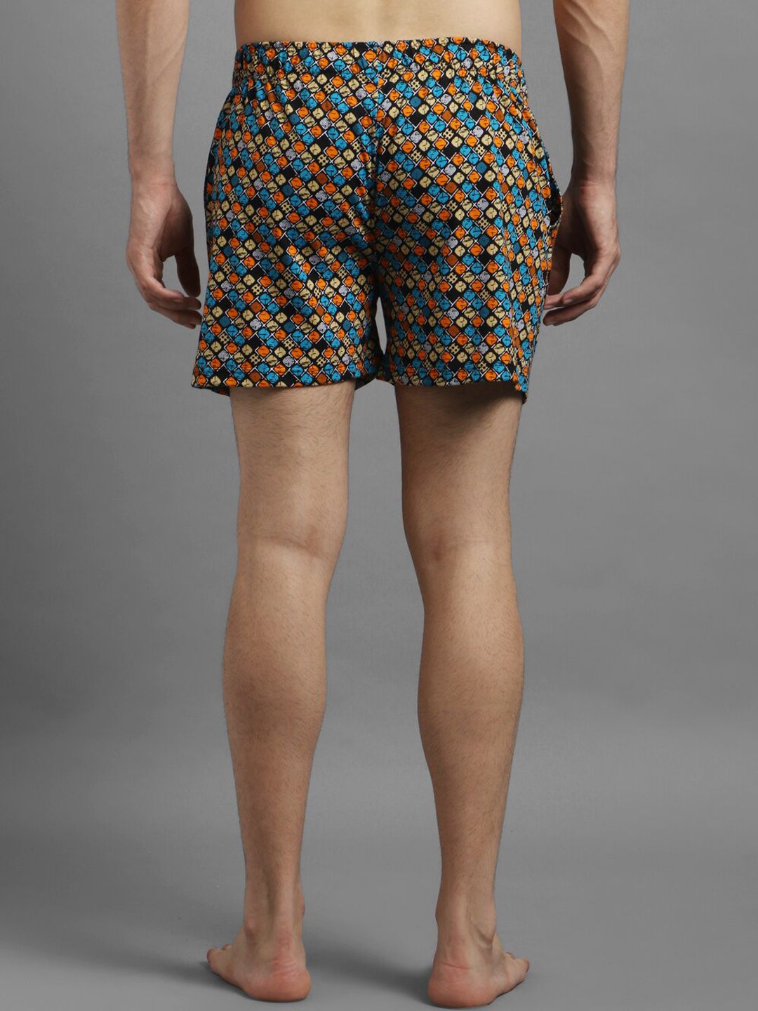 Kotty Men Blue & Orange Printed Boxers