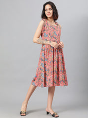 Kotty Ethnic Motifs Printed Fit & Flare Dress