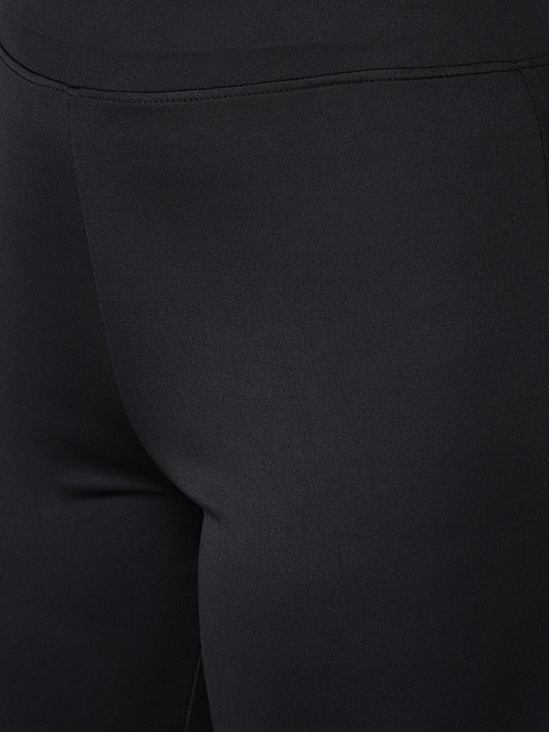 Kotty Women Black Flared High-Rise Bootcut Trousers