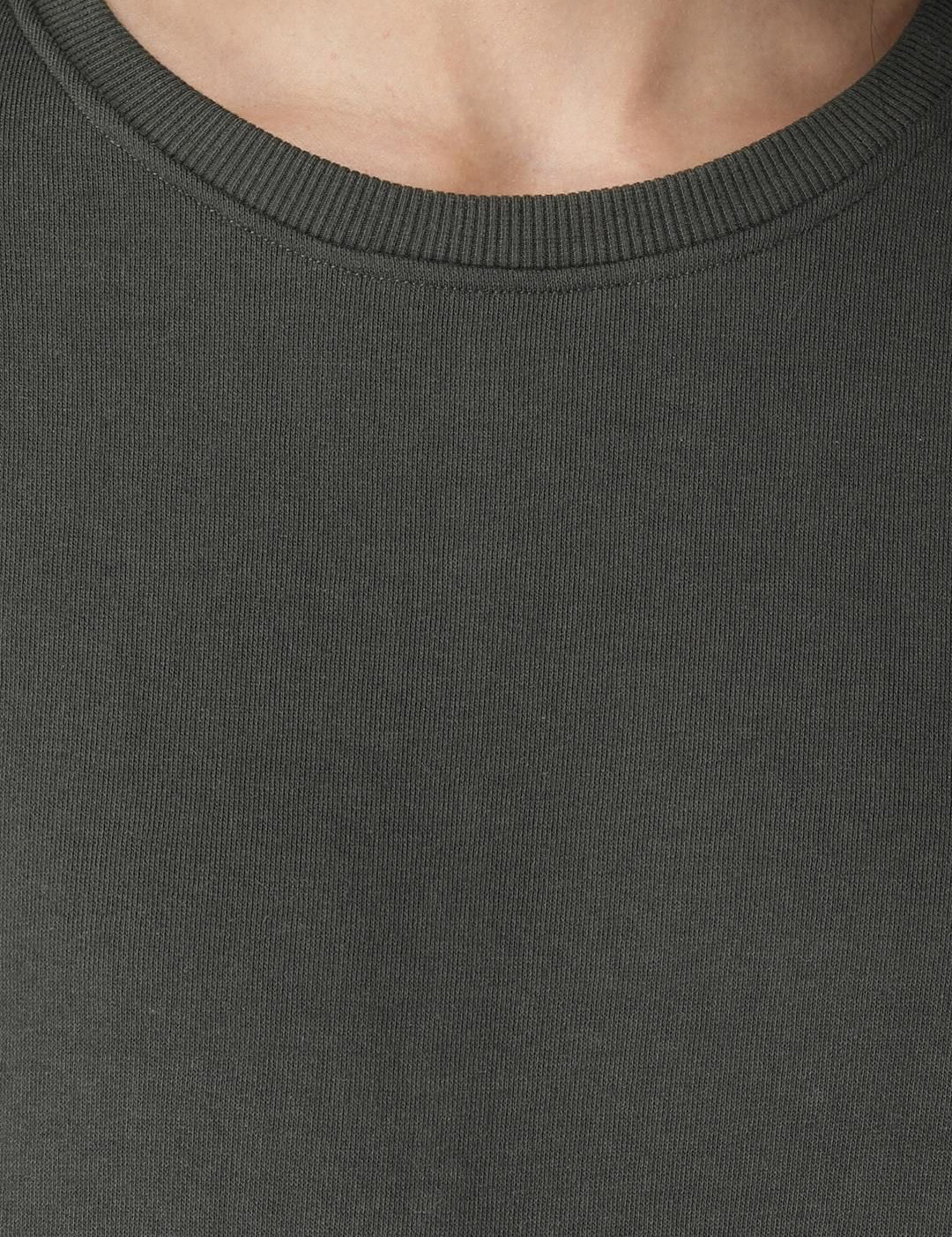 Kotty Women Olive Green & Yellow Colourblocked Sweatshirt