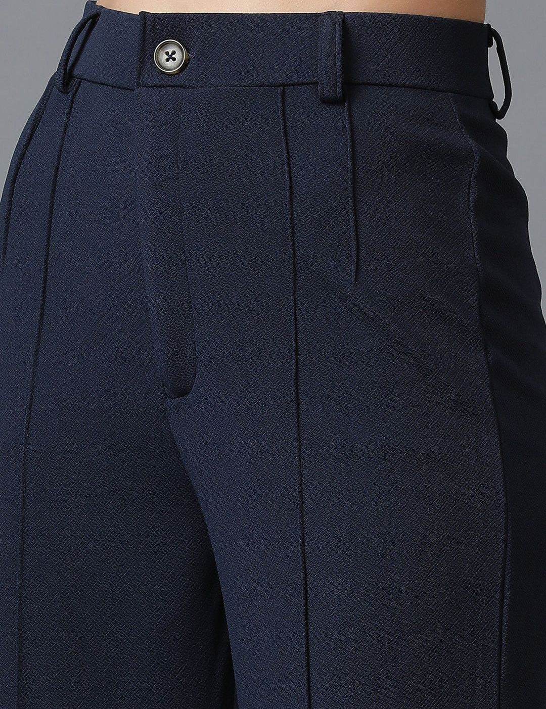 KOTTY BIZwear Navy Blue Shawl Neck Coat With Trousers