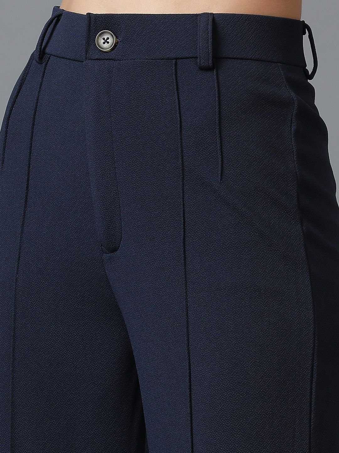 KOTTY BIZwear Navy Blue Shawl Neck Coat With Trousers